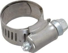 IDEAL TRIDON - SAE Size 8, 5/8 to 1" Diam, Stainless Steel Shielded Worm Drive Clamp - Material Grade 201, Series 613 - Eagle Tool & Supply