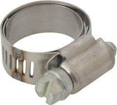 IDEAL TRIDON - SAE Size 10, 11/16 to 1-1/16" Diam, Stainless Steel Shielded Worm Drive Clamp - Material Grade 201, Series 613 - Eagle Tool & Supply