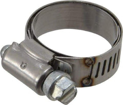 IDEAL TRIDON - SAE Size 12, 11/16 to 1-1/4" Diam, Stainless Steel Shielded Worm Drive Clamp - Material Grade 201, Series 613 - Eagle Tool & Supply