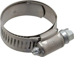 IDEAL TRIDON - SAE Size 16, 3/4 to 1-1/2" Diam, Stainless Steel Shielded Worm Drive Clamp - Material Grade 201, Series 613 - Eagle Tool & Supply