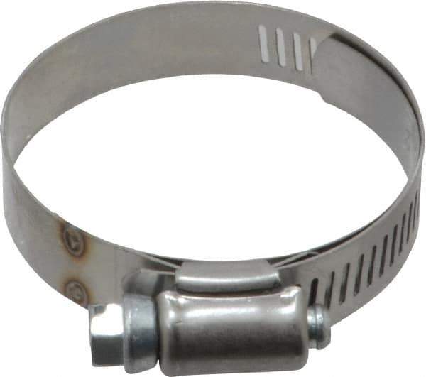 IDEAL TRIDON - SAE Size 28, 1-5/16 to 2-1/4" Diam, Stainless Steel Shielded Worm Drive Clamp - Material Grade 201, Series 613 - Eagle Tool & Supply