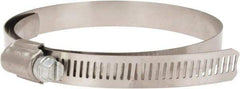 IDEAL TRIDON - SAE Size 64, 3-9/16 to 4-1/2" Diam, Stainless Steel Shielded Worm Drive Clamp - Material Grade 201, Series 613 - Eagle Tool & Supply