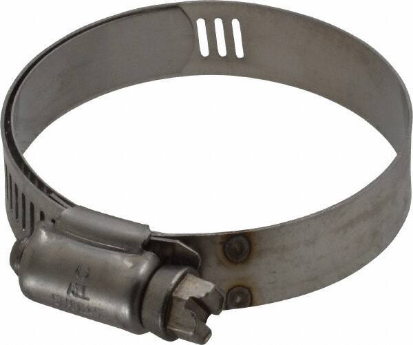 IDEAL TRIDON - SAE Size 28, 1-5/16 to 2-1/4" Diam, Stainless Steel Shielded Worm Drive Clamp - Material Grade 301, Series 615 - Eagle Tool & Supply