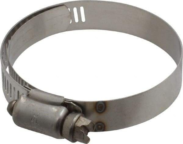 IDEAL TRIDON - SAE Size 32, 1-9/16 to 2-1/2" Diam, Stainless Steel Shielded Worm Drive Clamp - Material Grade 301, Series 615 - Eagle Tool & Supply