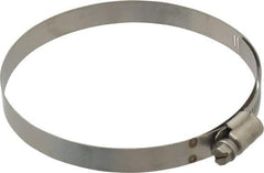 IDEAL TRIDON - SAE Size 64, 3-9/16 to 4-1/2" Diam, Stainless Steel Shielded Worm Drive Clamp - Material Grade 301, Series 615 - Eagle Tool & Supply