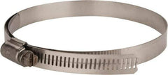 IDEAL TRIDON - SAE Size 72, 4-1/16 to 5" Diam, Stainless Steel Shielded Worm Drive Clamp - Material Grade 301, Series 615 - Eagle Tool & Supply