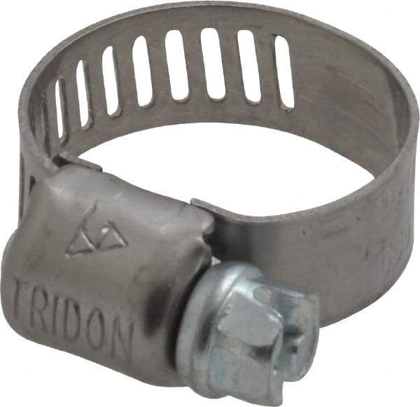 IDEAL TRIDON - SAE Size 5, 5/16 to 11/16" Diam, Stainless Steel Miniature Worm Drive Clamp - 5/16" Wide, Material Grade 301, Series 325 - Eagle Tool & Supply