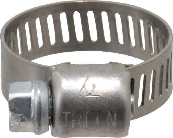 IDEAL TRIDON - SAE Size 6, 5/16 to 7/8" Diam, Stainless Steel Miniature Worm Drive Clamp - 5/16" Wide, Material Grade 301, Series 325 - Eagle Tool & Supply