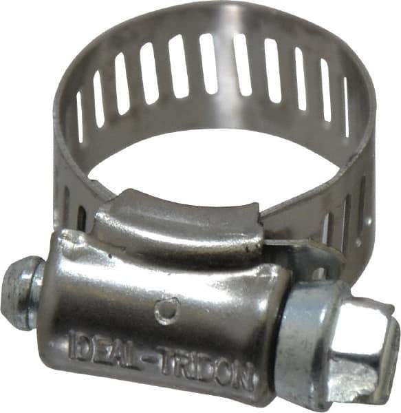 IDEAL TRIDON - SAE Size 8, 7/16 to 1" Diam, Carbon Steel Worm Drive Clamp - 1/2" Wide, Series 600 - Eagle Tool & Supply