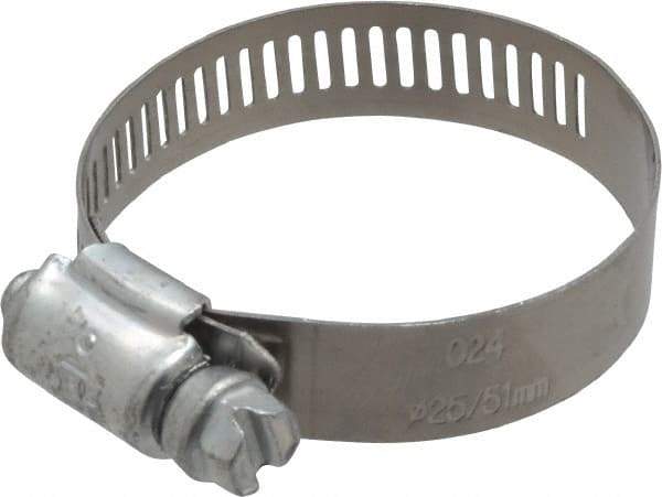 IDEAL TRIDON - SAE Size 24, 1-1/16 to 2" Diam, Carbon Steel Worm Drive Clamp - 1/2" Wide, Series 600 - Eagle Tool & Supply