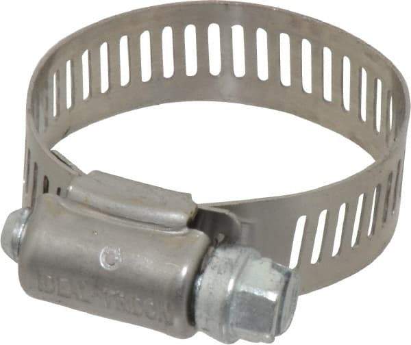 IDEAL TRIDON - SAE Size 16, 11/16 to 1-1/2" Diam, Stainless Steel Worm Drive Clamp - 1/2" Wide, Material Grade 201, Series 611 - Eagle Tool & Supply