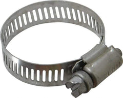 IDEAL TRIDON - SAE Size 20, 3/4 to 1-3/4" Diam, Stainless Steel Worm Drive Clamp - 1/2" Wide, Material Grade 201, Series 611 - Eagle Tool & Supply