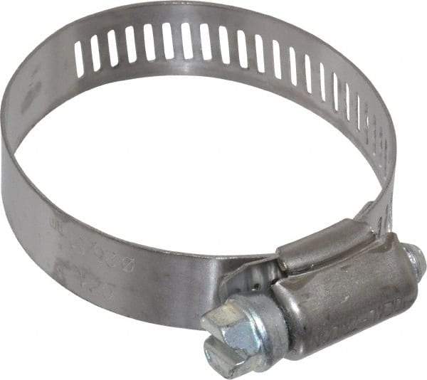 IDEAL TRIDON - SAE Size 24, 1-1/16 to 2" Diam, Stainless Steel Worm Drive Clamp - 1/2" Wide, Material Grade 201, Series 611 - Eagle Tool & Supply