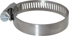 IDEAL TRIDON - SAE Size 28, 1-5/16 to 2-1/4" Diam, Stainless Steel Worm Drive Clamp - 1/2" Wide, Material Grade 201, Series 611 - Eagle Tool & Supply