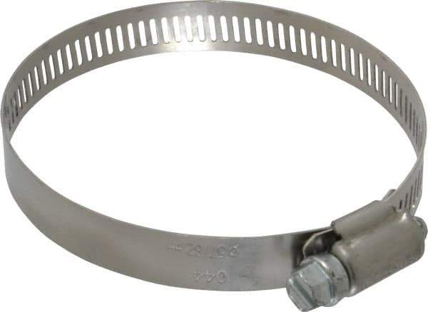 IDEAL TRIDON - SAE Size 44, 2-5/16 to 3-1/4" Diam, Stainless Steel Worm Drive Clamp - 1/2" Wide, Material Grade 201, Series 611 - Eagle Tool & Supply