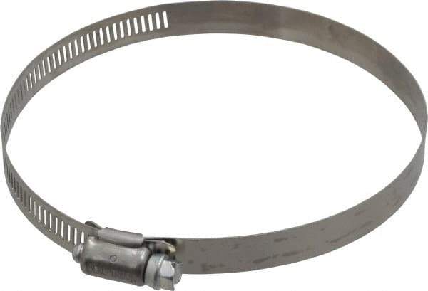 IDEAL TRIDON - SAE Size 72, 3 to 5" Diam, Stainless Steel Worm Drive Clamp - 1/2" Wide, Material Grade 201, Series 611 - Eagle Tool & Supply