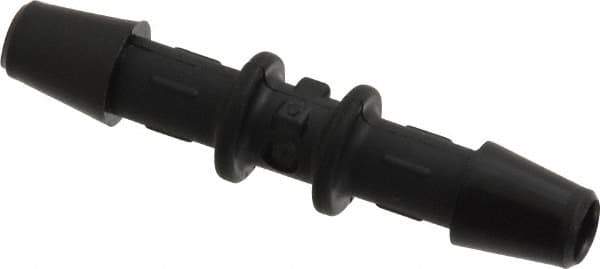 Made in USA - 3/16" Barb, Nylon Single Barbed Tube Splicer - Black - Eagle Tool & Supply