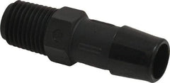 Made in USA - 1/2" Barb, 1/2, Nylon Single Barbed Tube Adapter - Black, Male - Eagle Tool & Supply