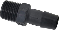 Made in USA - 1/2" Barb, 1/2, Nylon Single Barbed Tube Adapter - Black, Male - Eagle Tool & Supply