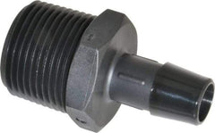 Made in USA - 1/2" Barb, 1/2, Nylon Single Barbed Tube Adapter - Black, Male - Eagle Tool & Supply