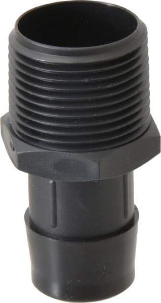 Made in USA - 1" Barb, 1, Nylon Single Barbed Tube Adapter - Black, Male - Eagle Tool & Supply
