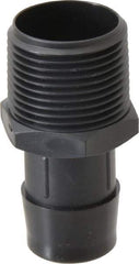 Made in USA - 1" Barb, 1, Nylon Single Barbed Tube Adapter - Black, Male - Eagle Tool & Supply