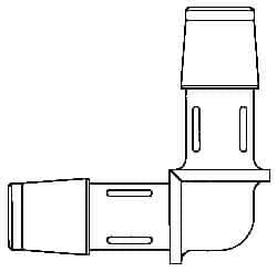Made in USA - 1/8" Barb, Polypropylene Single Barbed Tube Elbow - Natural - Eagle Tool & Supply