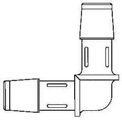 Made in USA - 1/8" Barb, Polypropylene Single Barbed Tube Elbow - Natural - Eagle Tool & Supply