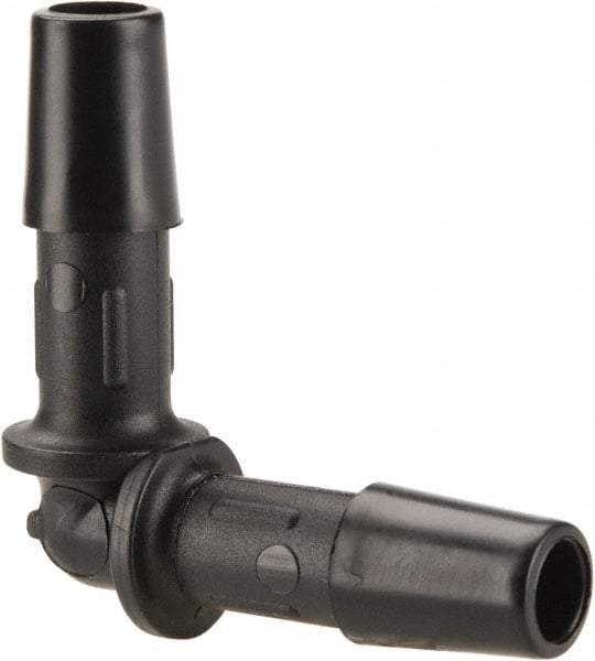 Made in USA - 1/4" Barb, Nylon Single Barbed Tube Elbow - Black - Eagle Tool & Supply
