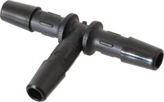 Made in USA - 1/4" Barb, Nylon Single Barbed Tube Tee - Black - Eagle Tool & Supply