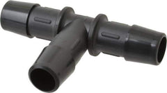 Made in USA - 1/2" Barb, Nylon Single Barbed Tube Tee - Black - Eagle Tool & Supply