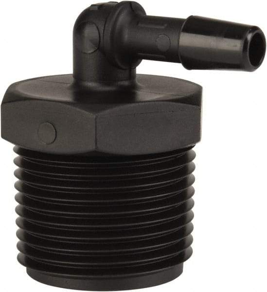 Made in USA - 1/4" Barb, 1/4, Nylon Single Barbed Tube Elbow - Black, Male - Eagle Tool & Supply
