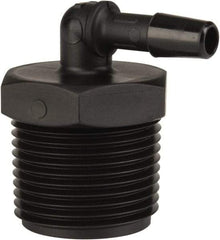 Made in USA - 1/4" Barb, 1/4, Nylon Single Barbed Tube Elbow - Black, Male - Eagle Tool & Supply