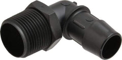 Made in USA - 3/4" Barb, 3/4, Nylon Single Barbed Tube Elbow - Black, Male - Eagle Tool & Supply