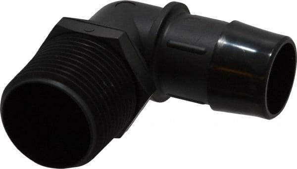 Made in USA - 1" Barb, 1, Nylon Single Barbed Tube Elbow - Black, Male - Eagle Tool & Supply