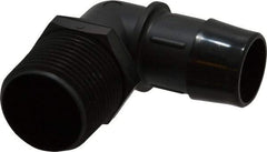 Made in USA - 1" Barb, 1, Nylon Single Barbed Tube Elbow - Black, Male - Eagle Tool & Supply