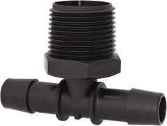Made in USA - 1/2" Barb, 1/2, Nylon Single Barbed Tube Branch Tee - Black, Male - Eagle Tool & Supply