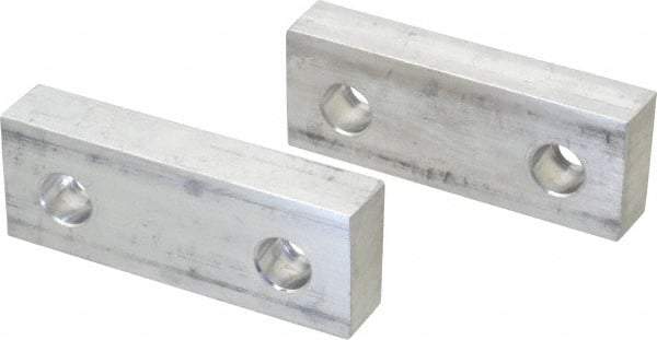 Gibraltar - 4" Wide x 1-1/2" High x 3/4" Thick, Flat/No Step Vise Jaw - Soft, Aluminum, Fixed Jaw, Compatible with 4" Vises - Eagle Tool & Supply