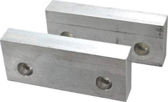 Gibraltar - 6" Wide x 2-1/2" High x 1" Thick, Flat/No Step Vise Jaw - Soft, Aluminum, Fixed Jaw, Compatible with 6" Vises - Eagle Tool & Supply