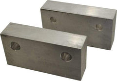 Gibraltar - 6" Wide x 3" High x 1-1/2" Thick, Flat/No Step Vise Jaw - Soft, Aluminum, Fixed Jaw, Compatible with 6" Vises - Eagle Tool & Supply