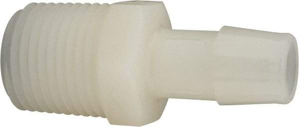 Made in USA - 1/2" Barb, 1/2, Nylon Single Barbed Tube Adapter - Natural, Male - Eagle Tool & Supply