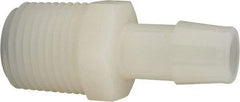 Made in USA - 1/2" Barb, 1/2, Nylon Single Barbed Tube Adapter - Natural, Male - Eagle Tool & Supply