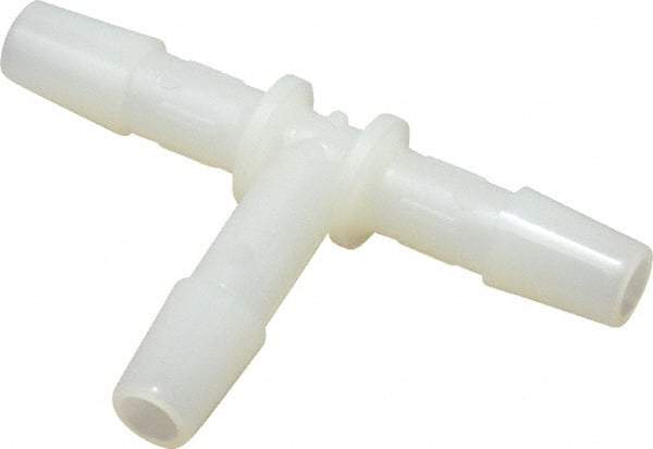 Made in USA - 1/4" Barb, Nylon Single Barbed Tube Tee - Natural - Eagle Tool & Supply
