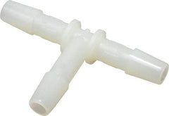 Made in USA - 1/4" Barb, Nylon Single Barbed Tube Tee - Natural - Eagle Tool & Supply