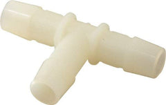 Made in USA - 1/2" Barb, Nylon Single Barbed Tube Tee - Natural - Eagle Tool & Supply