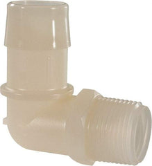 Made in USA - 1" Barb, 1, Nylon Single Barbed Tube Elbow - Natural, Male - Eagle Tool & Supply