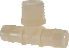 Made in USA - 1" Barb, 1, Nylon Single Barbed Tube Branch Tee - Natural, Male - Eagle Tool & Supply