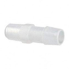 Made in USA - 1/2" Barb, 1/2, Polypropylene Single Barbed Tube Adapter - Natural, Male - Eagle Tool & Supply