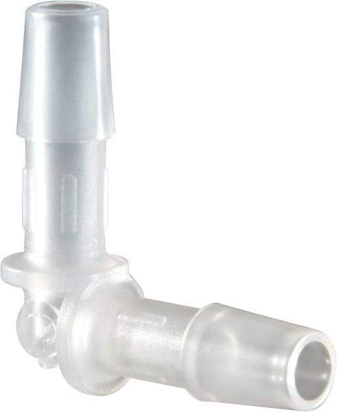 Made in USA - 1/4" Barb, Polypropylene Single Barbed Tube Elbow - Natural - Eagle Tool & Supply