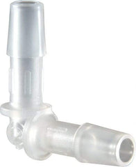 Made in USA - 1/4" Barb, Polypropylene Single Barbed Tube Elbow - Natural - Eagle Tool & Supply